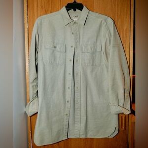 Lands End Cotton Button Down, light green size medium tall